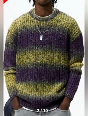 ZARA men's Sweater Strips  /  L